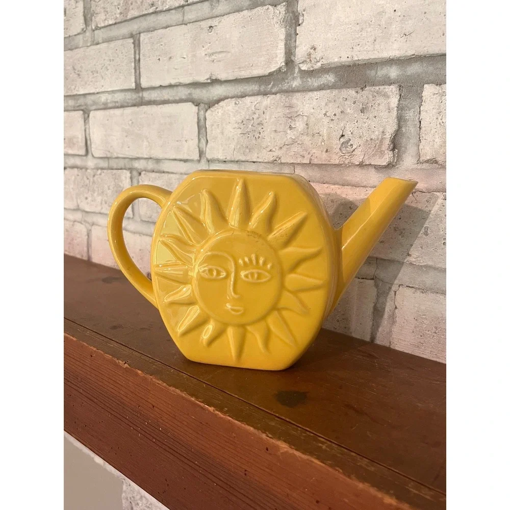 Ceramic Yellow Sun Shaped Watering Can Target Bullseyes Playground